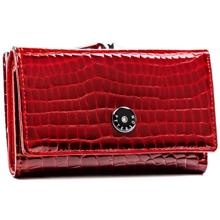 Portfel, czerwony, skórzany, Peterson