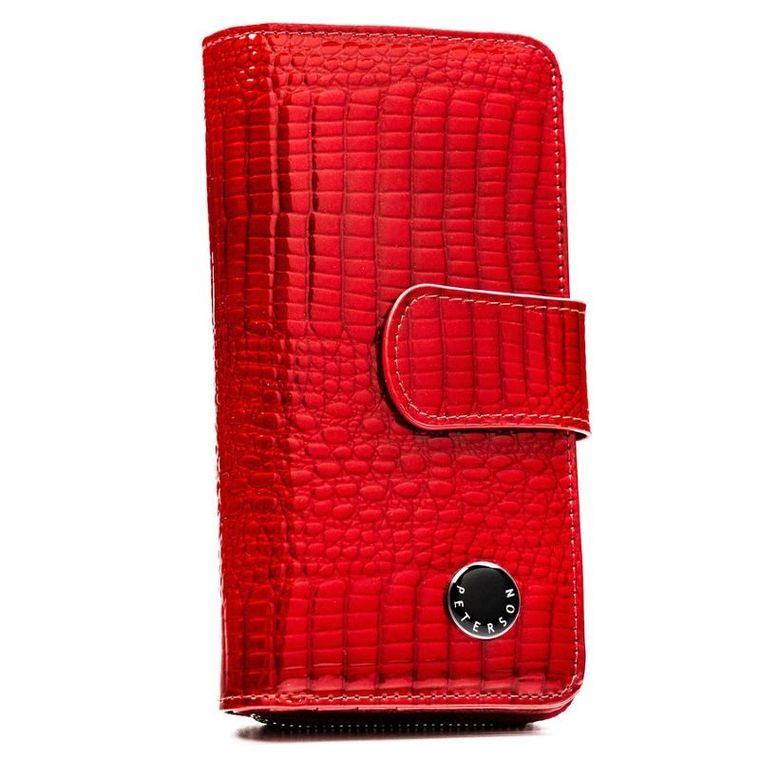 Portfel, czerwony, skórzany, Peterson