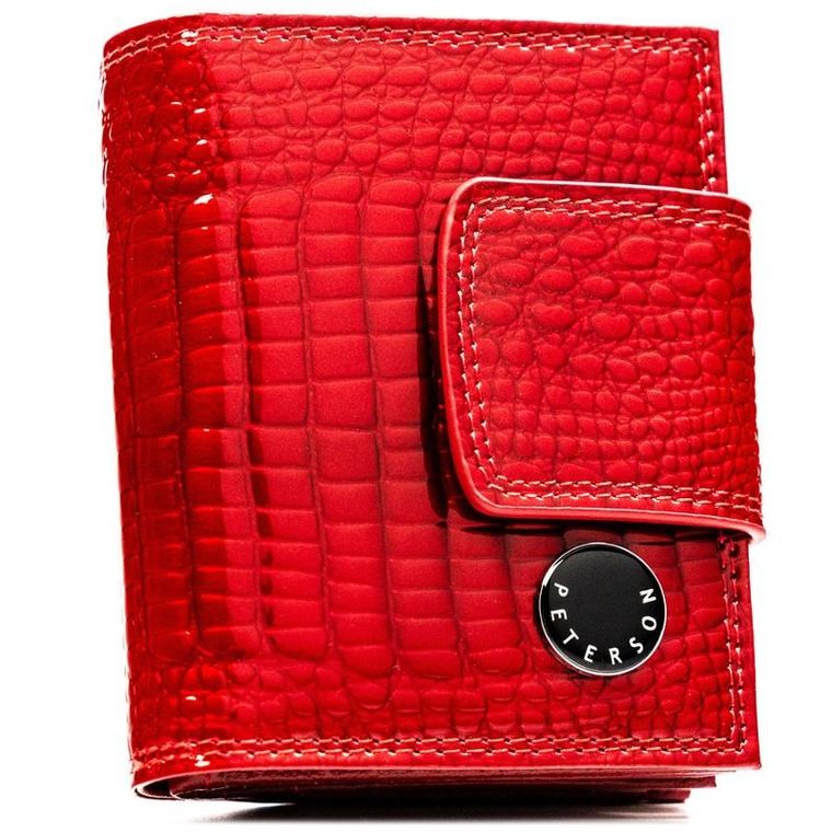 Portfel, czerwony, skórzany, Peterson