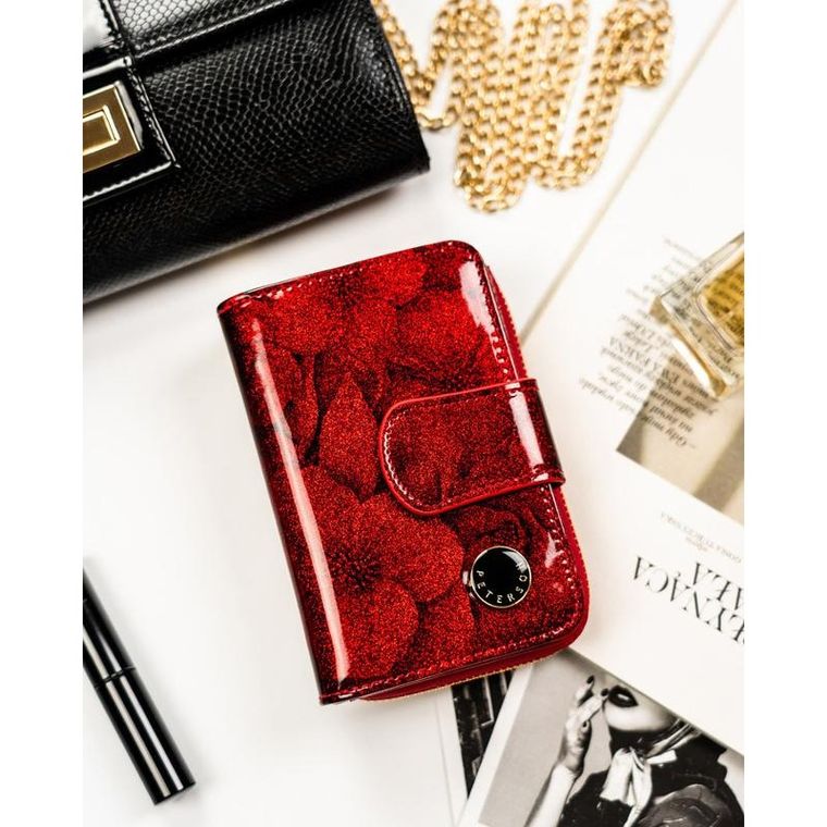 Portfel, czerwony, skórzany, Peterson