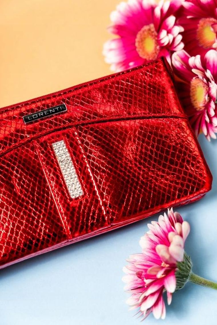 Portfel, czerwony, skórzany, RFID, Lorenti
