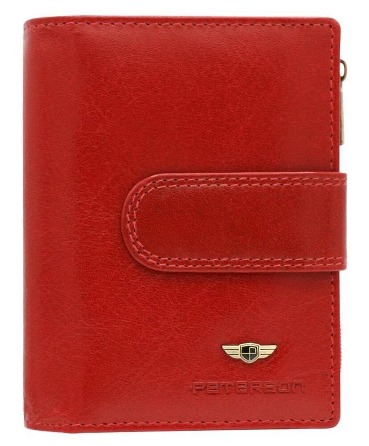 Portfel, czerwony, skórzany, RFID, Peterson