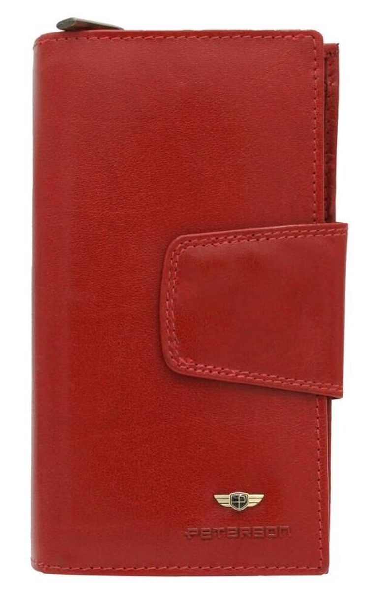 Portfel, czerwony, skórzany, RFID, Peterson