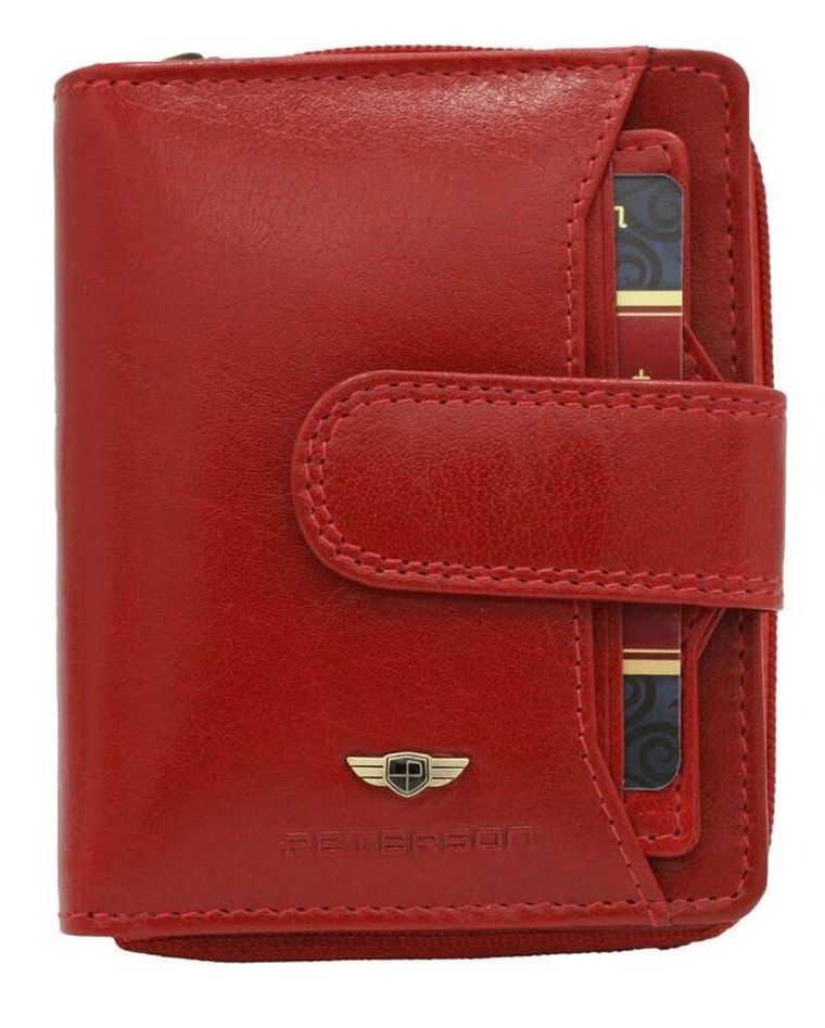 Portfel, czerwony, skórzany, RFID, Peterson