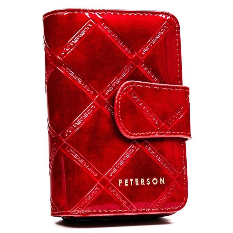 Portfel, czerwony, skórzany, RFID, Peterson