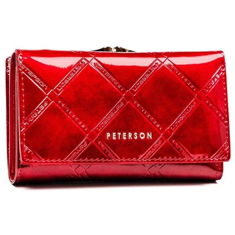 Portfel, czerwony, skórzany, RFID, Peterson