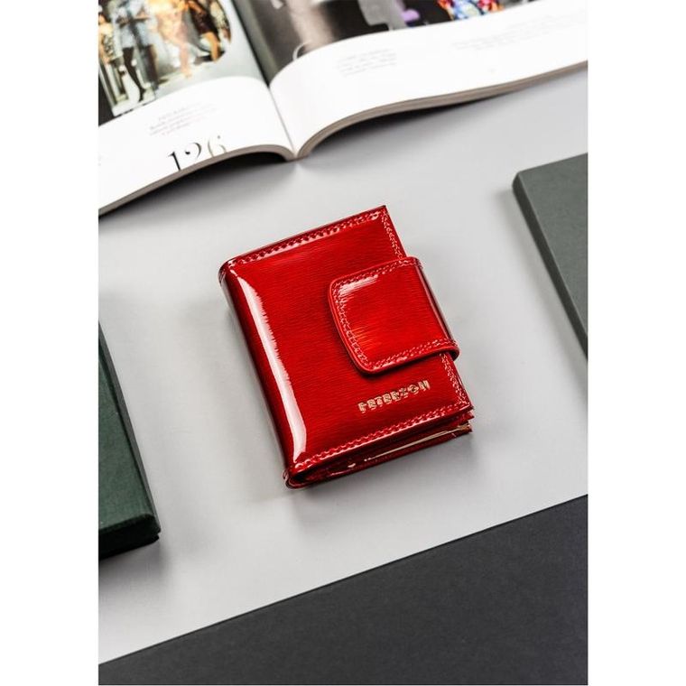 Portfel, czerwony, skórzany, RFID, Peterson