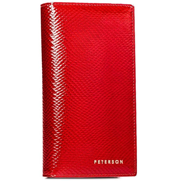 Portfel, czerwony, skórzany, RFID, Peterson