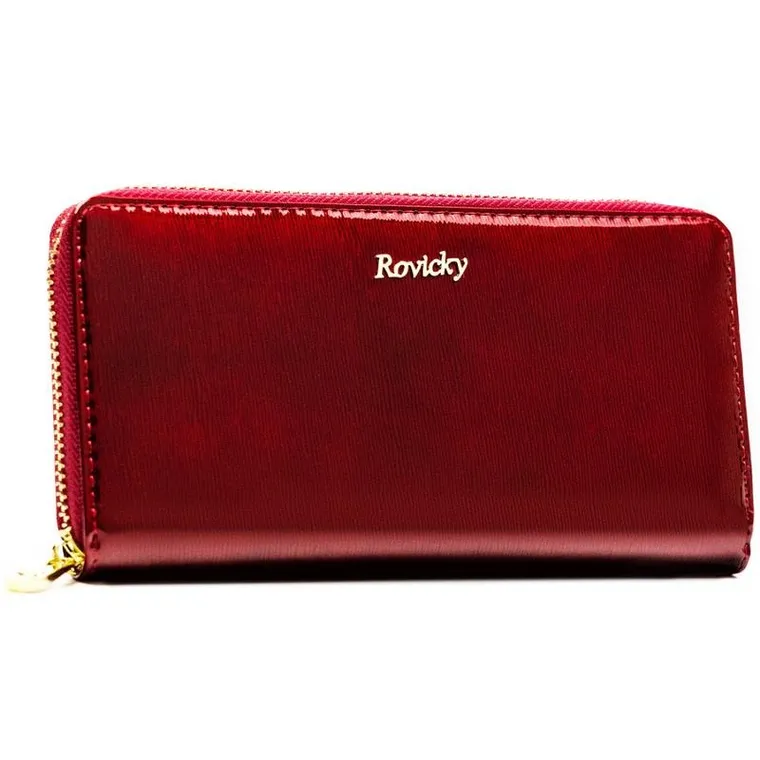 Portfel, czerwony, skórzany, RFID, Rovicky