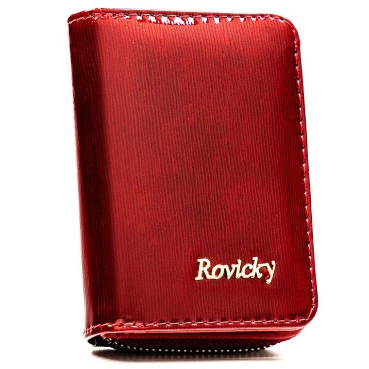 Portfel, czerwony, skórzany, RFID, Rovicky
