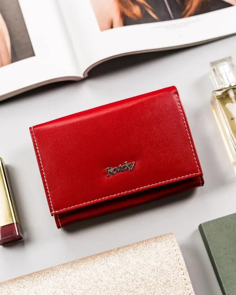 Portfel, czerwony, skórzany, Rovicky