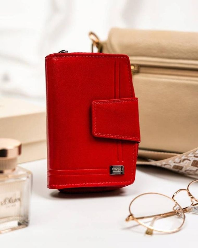 Portfel, czerwony, skórzany, Rovicky