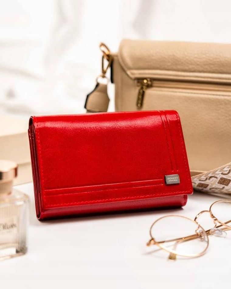 Portfel, czerwony, skórzany, Rovicky