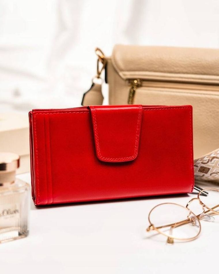 Portfel, czerwony, skórzany, Rovicky