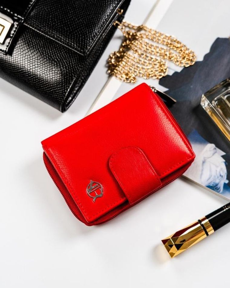 Portfel, czerwony, skórzany, Rovicky