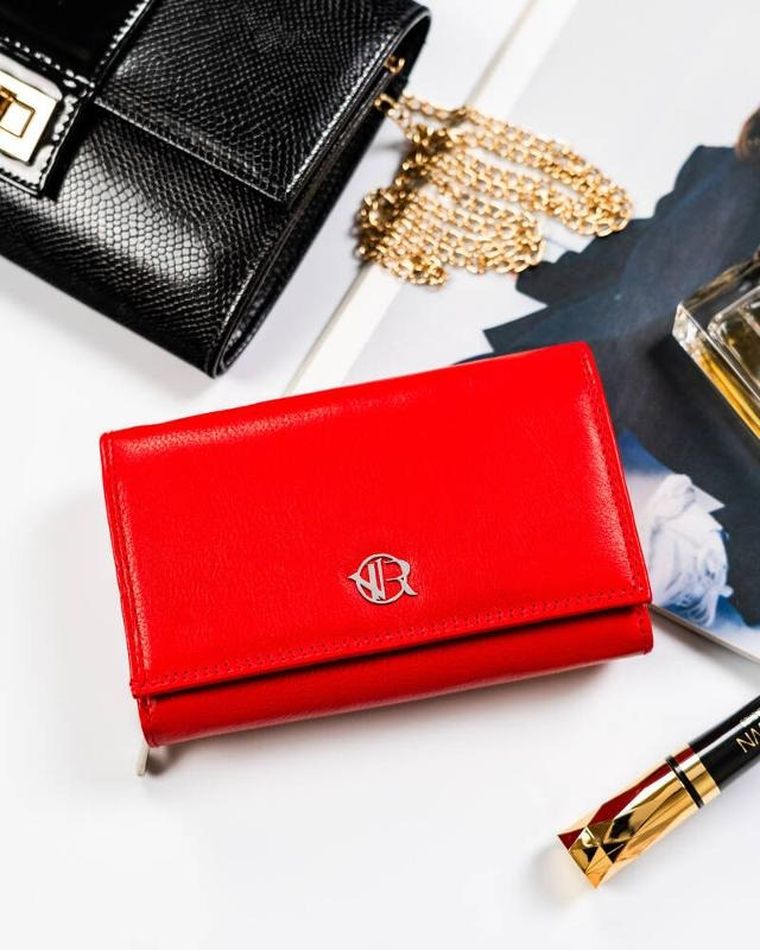 Portfel, czerwony, skórzany, Rovicky