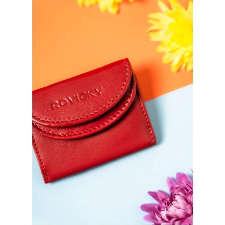 Portfel, czerwony, skórzany, Rovicky