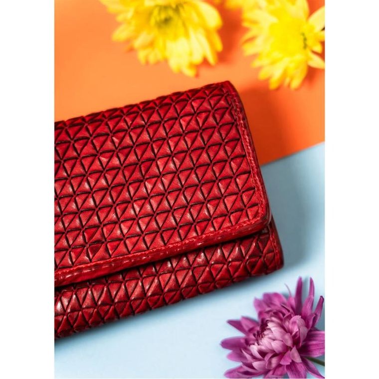 Portfel, czerwony, skórzany, Rovicky