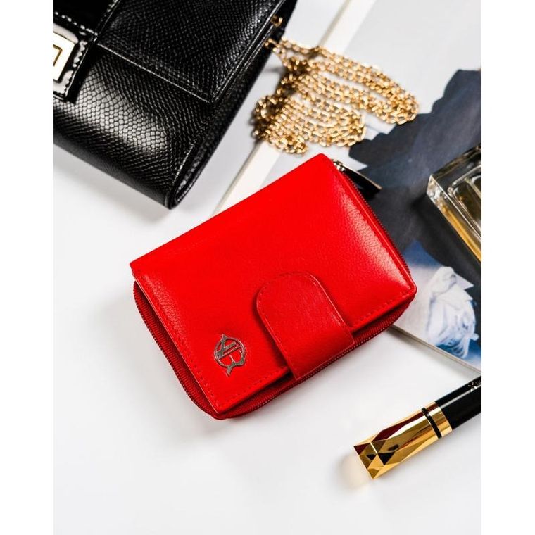 Portfel, czerwony, skórzany, Rovicky