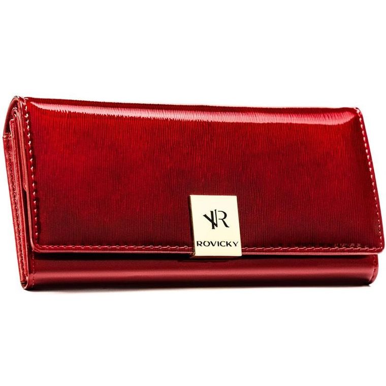 Portfel, czerwony, skórzany, Rovicky