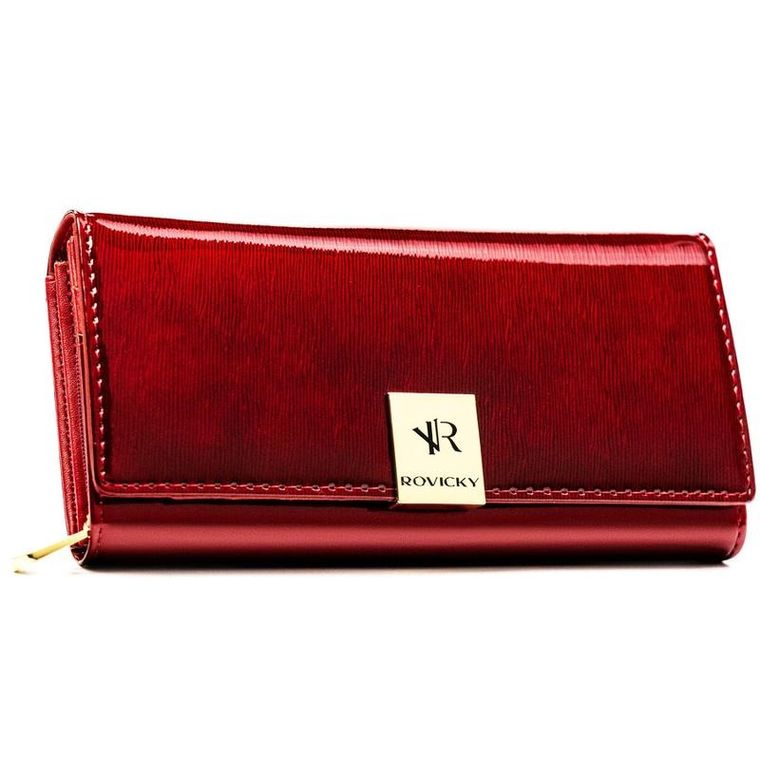 Portfel, czerwony, skórzany, Rovicky