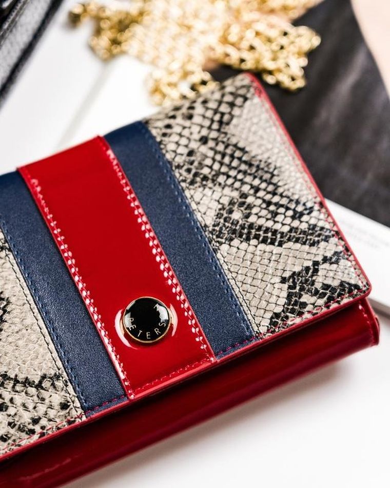 Portfel damski, wężowy wzór, Peterson