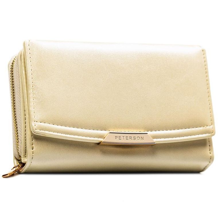 Portfel, ecru, skóra ekologiczna, RFID, Peterson