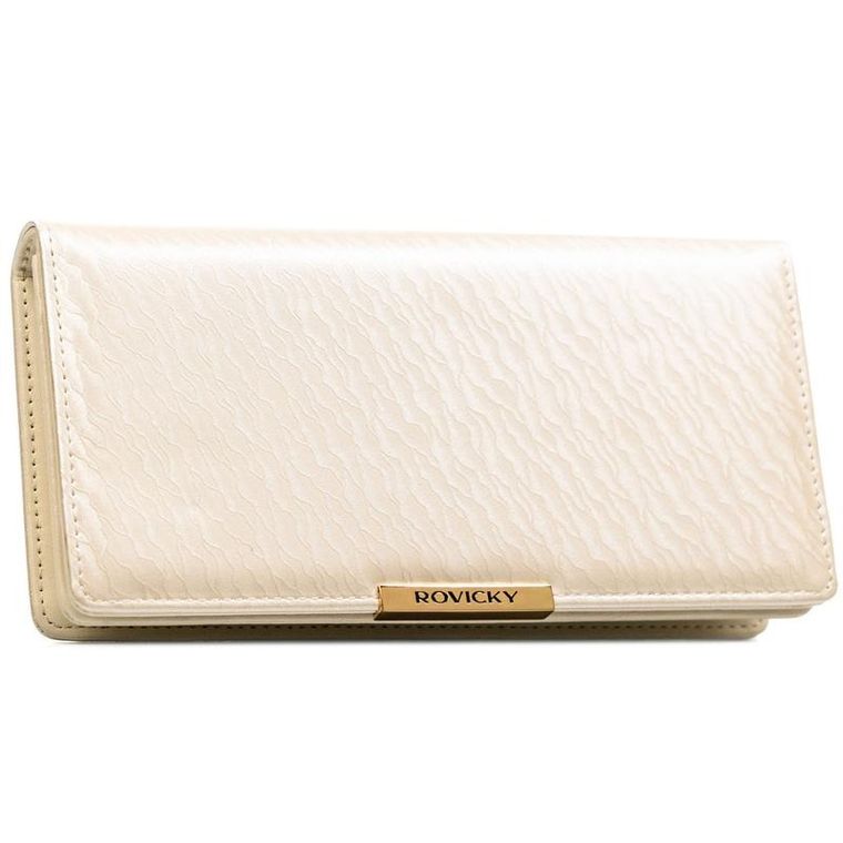 Portfel, ecru, skóra ekologiczna, RFID, Rovicky