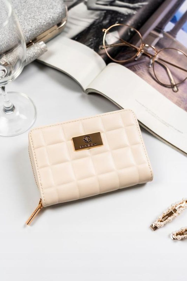 Portfel, ecru, skóra ekologiczna, Rovicky