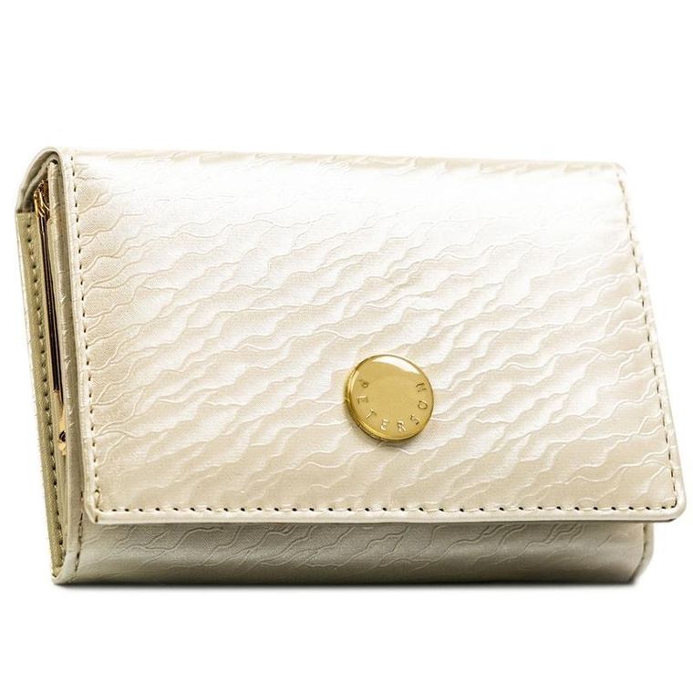 Portfel, ecru, skóra naturalna i ekologiczna, Peterson