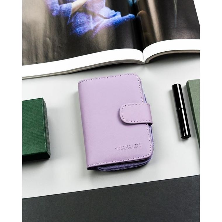 Portfel, fioletowy, skóra ekologiczna, 4U Cavaldi