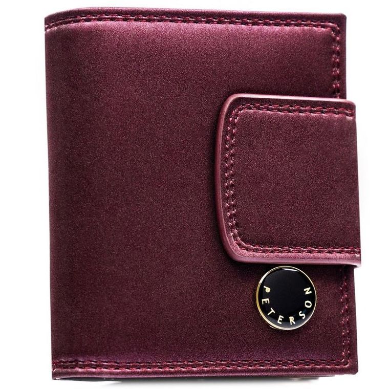 Portfel, fioletowy, skóra naturalna i ekologiczna, Peterson