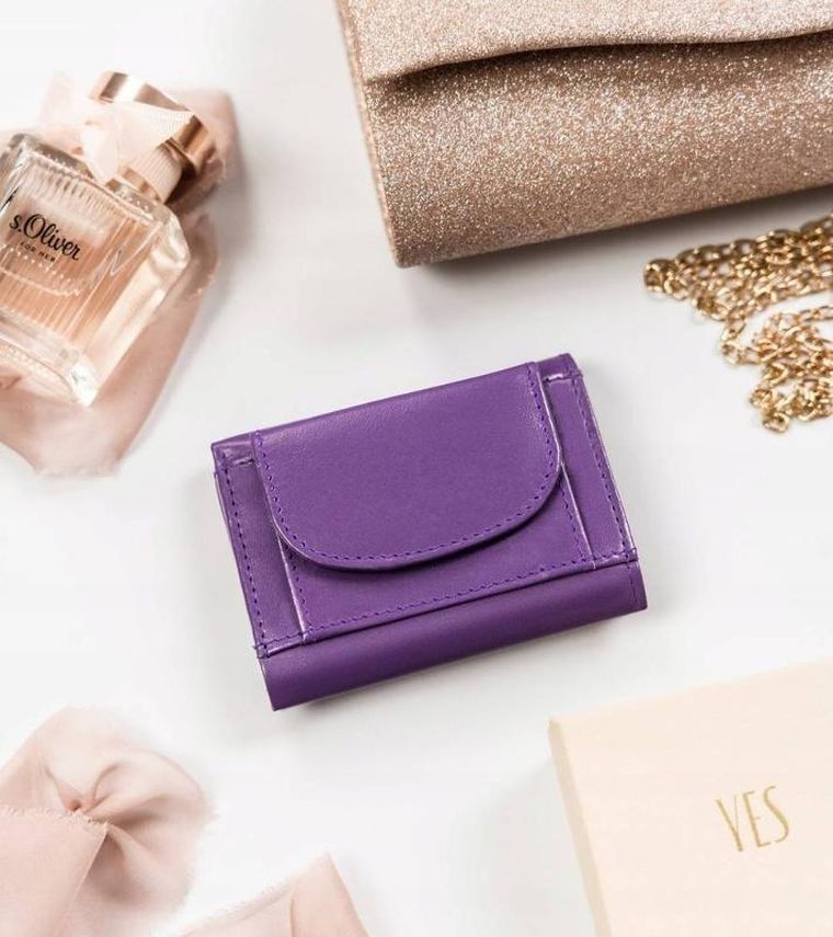 Portfel, fioletowy, skórzany, Peterson