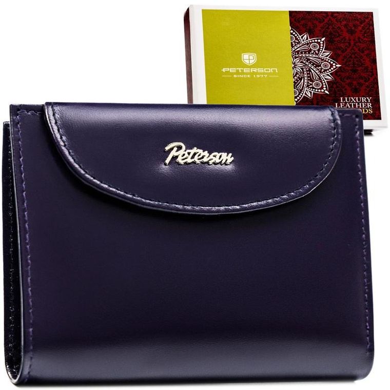 Portfel, fioletowy, skórzany, Peterson
