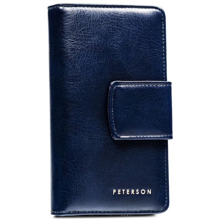 Portfel, granatowy, skóra ekologiczna, Peterson