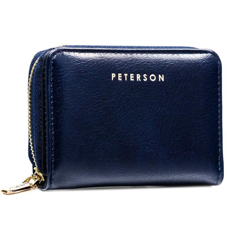 Portfel, granatowy, skóra ekologiczna, Peterson