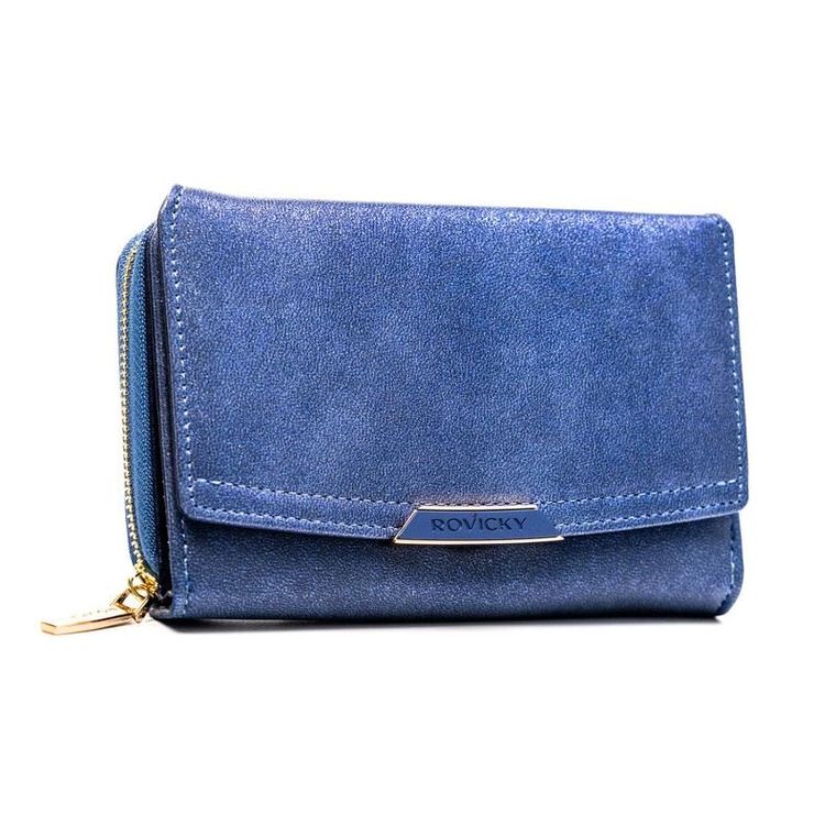 Portfel, granatowy, skóra ekologiczna, RFID, Rovicky