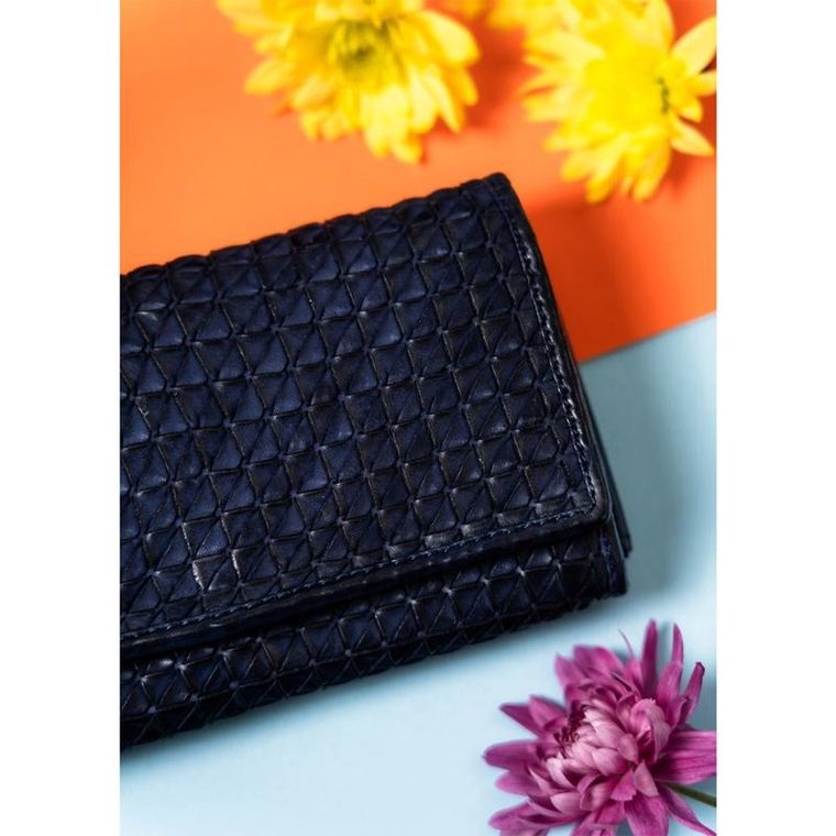 Portfel, granatowy, skórzany, Rovicky