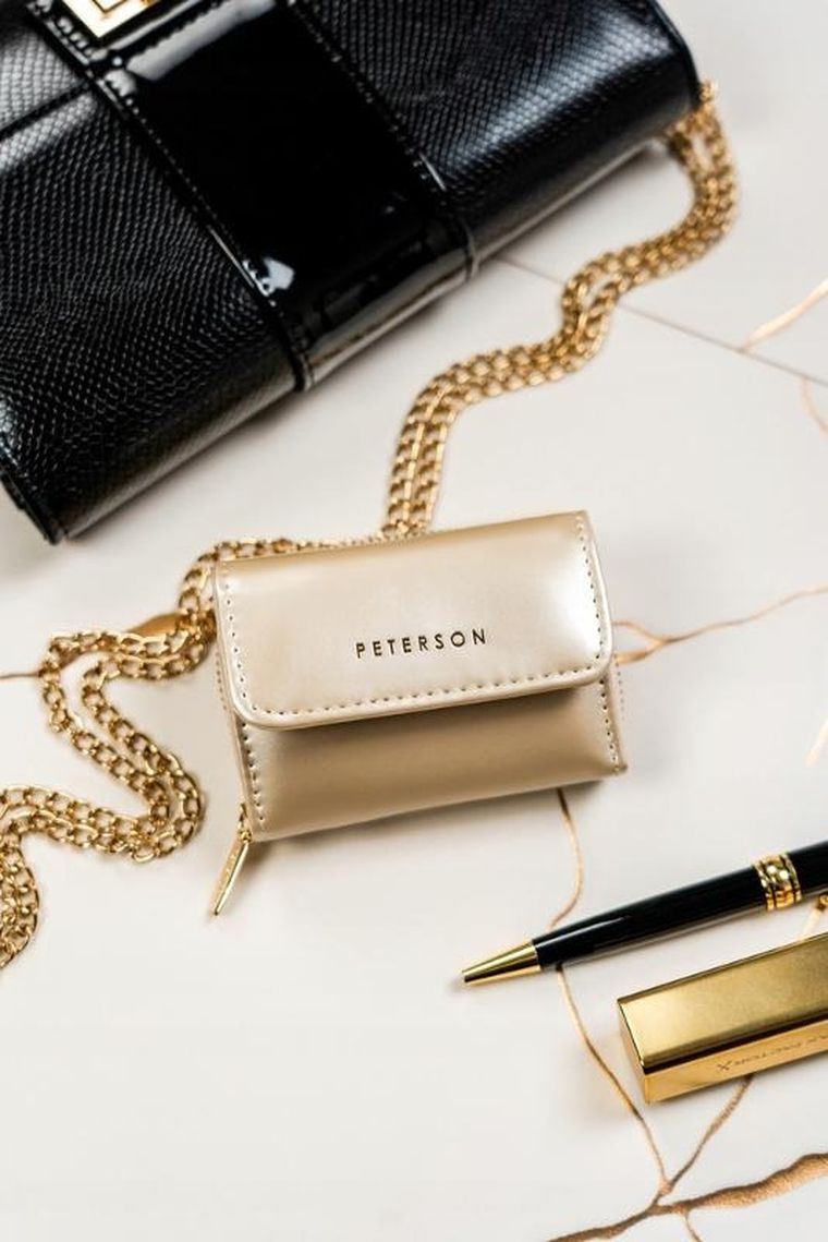 Portfel, kremowy, skóra ekologiczna, Peterson