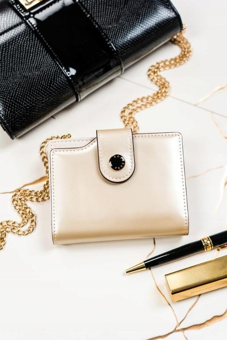 Portfel, kremowy, skóra ekologiczna, Peterson