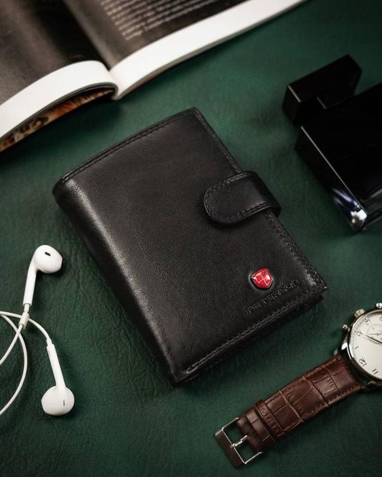 Portfel męski, skórzany, Peterson