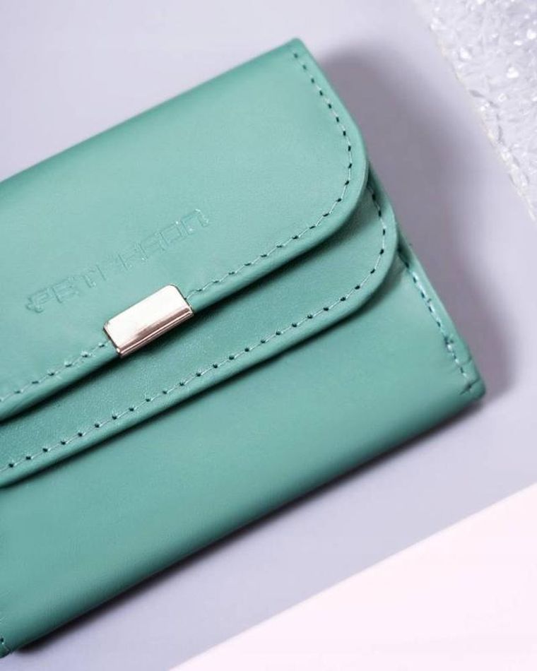 Portfel, miętowy, skórzany, Peterson