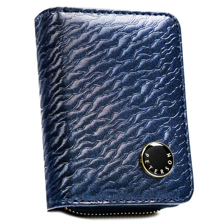 Portfel, niebieski, skóra naturalna i ekologiczna, Peterson