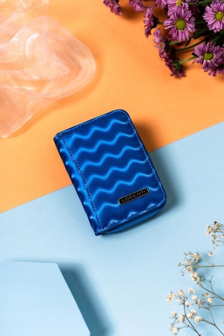 Portfel, niebieski, skórzany, Lorenti