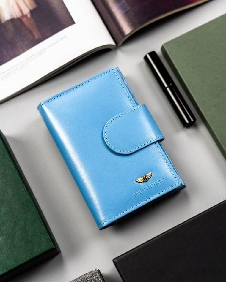 Portfel, niebieski, skórzany, Peterson