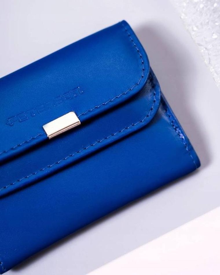 Portfel, niebieski, skórzany, Peterson