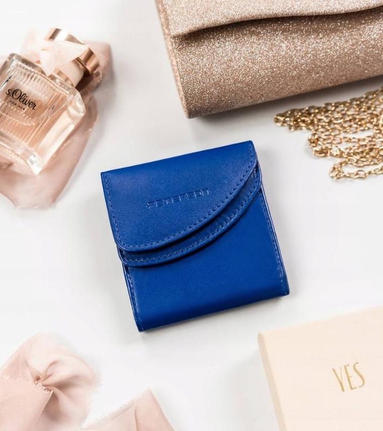 Portfel, niebieski, skórzany, Peterson