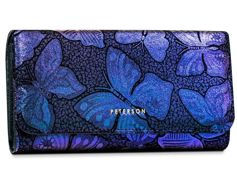 Portfel, niebieski, skórzany, Peterson