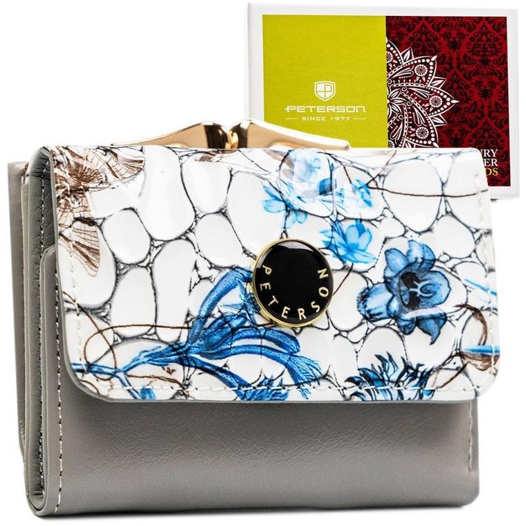 Portfel, niebieski, skórzany, Peterson