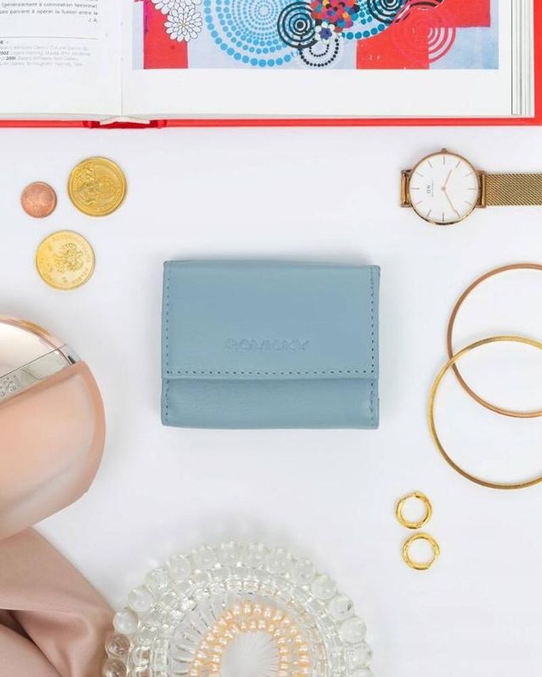 Portfel, niebieski, skórzany, Rovicky